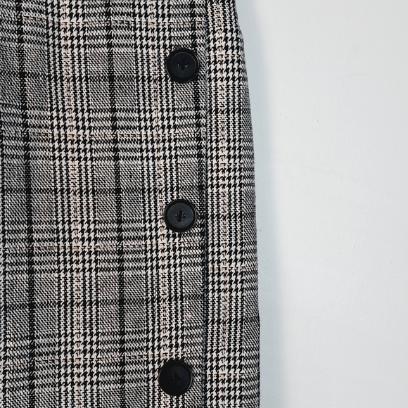 Dark Academia Plaid Silva Check Faux Wrap Tweed Look Skirt - Picture 2 of 6